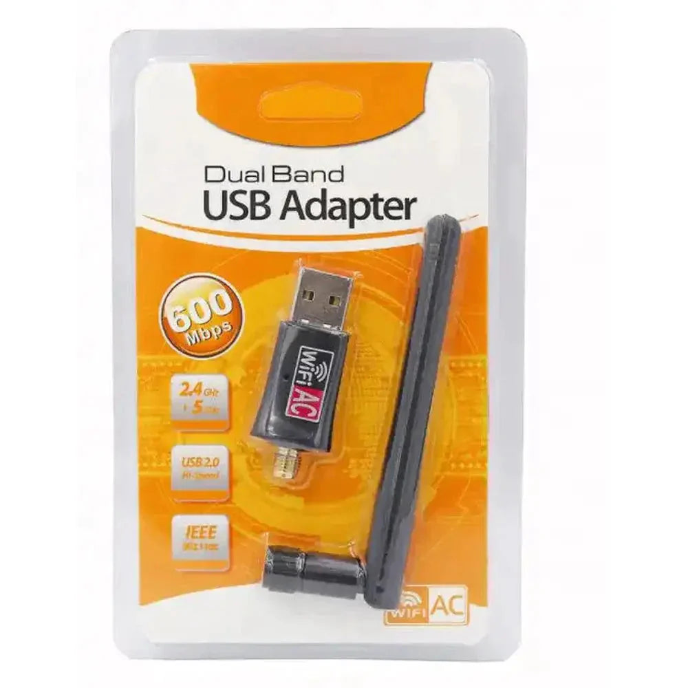 Dual Band 802.11N 600Mbps Wireless USB Adapter with Antenna 