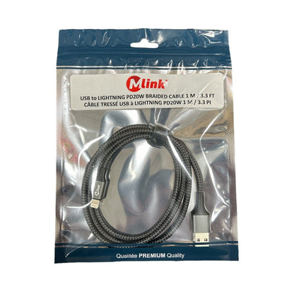 Câble Lightning à USB PD20W 5V/2.4A en nylon tressé à charge rapide