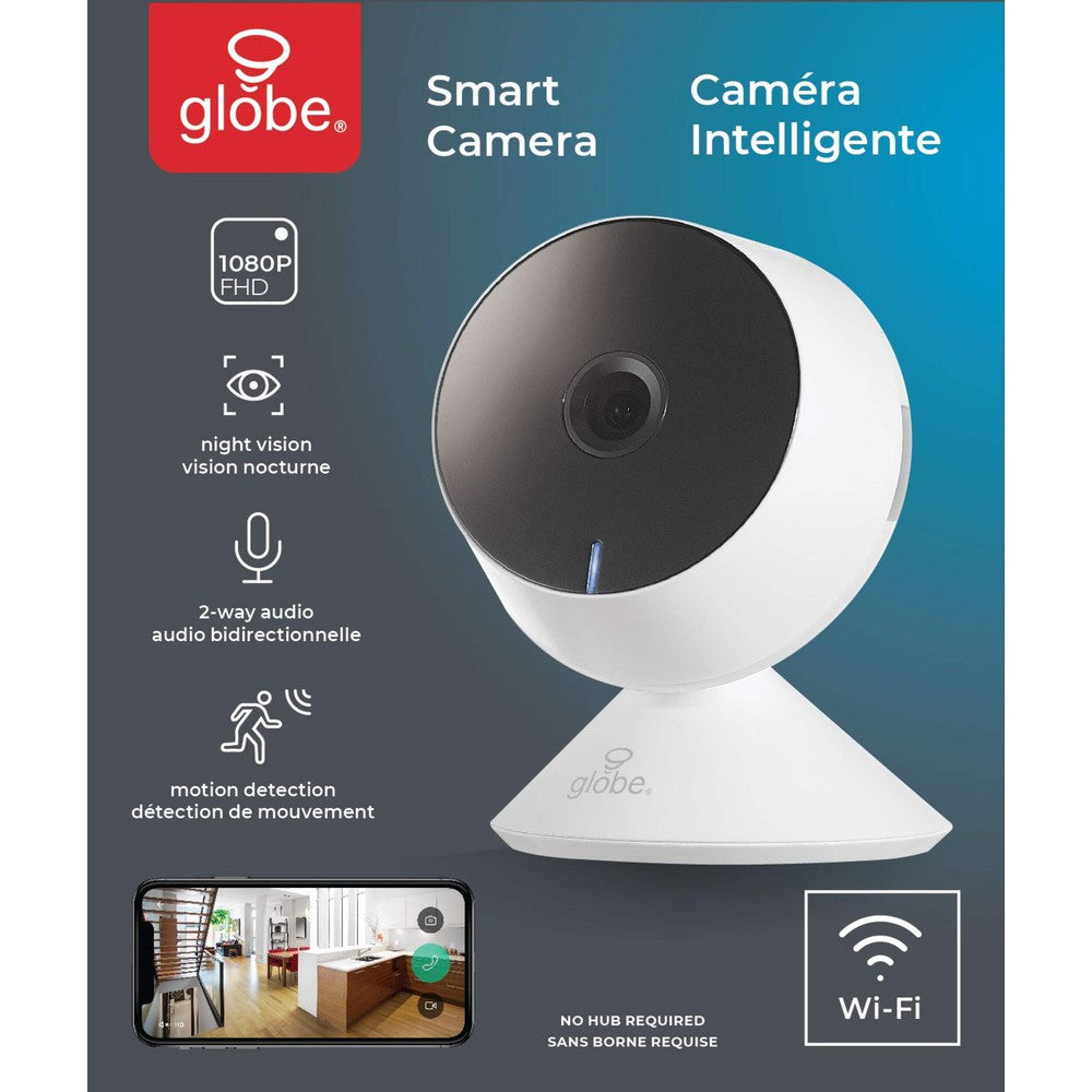 Caméra de surveillance intelligente Wi-Fi HD 1080p avec détection de mouvement