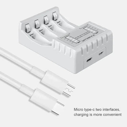 Chargeur USB Intelligent 4 Baies pour Piles AA & AAA Ni-mh/Ni-cd