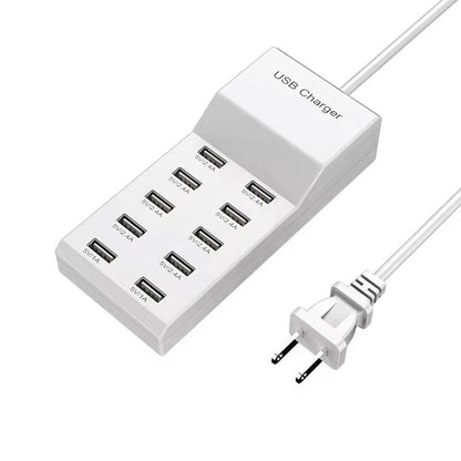 Chargeur USB intelligent 50W 10 prises 5V 2.4A/1A