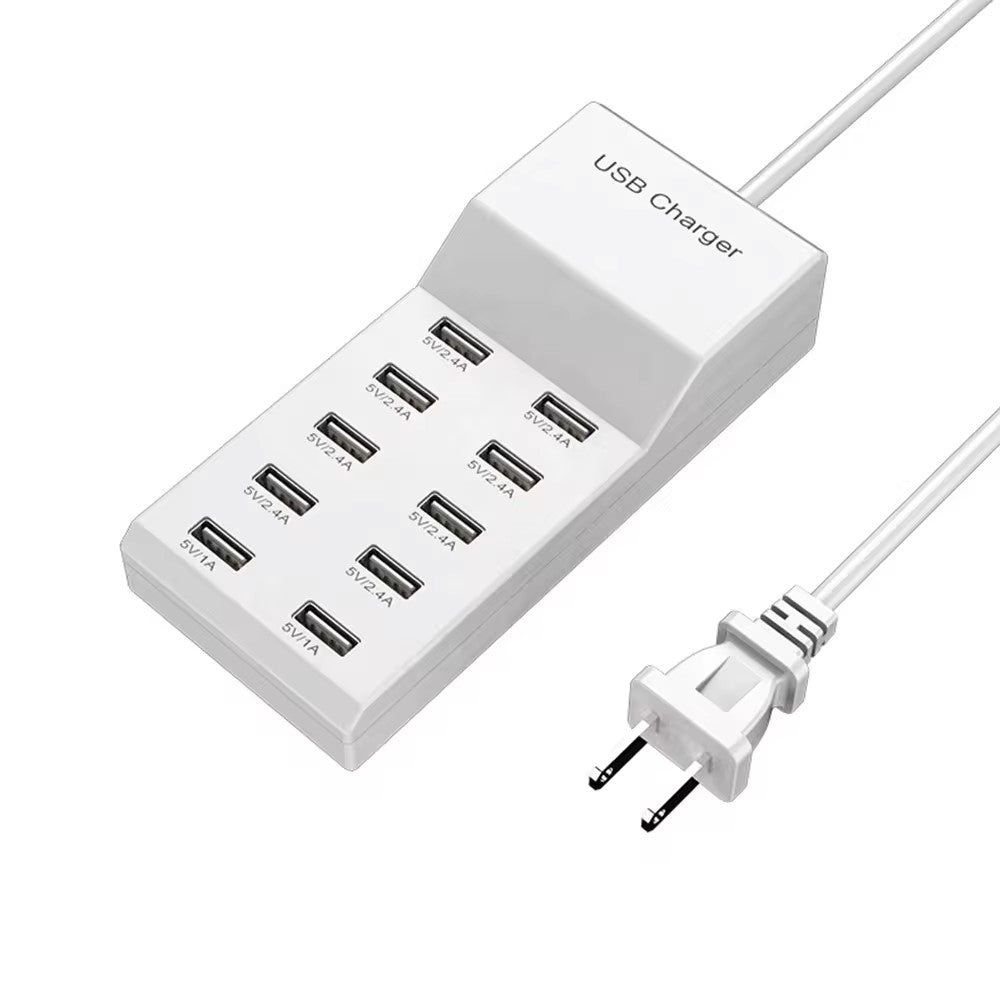 Chargeur mural USB 10 prises 5V/2.4A 50W