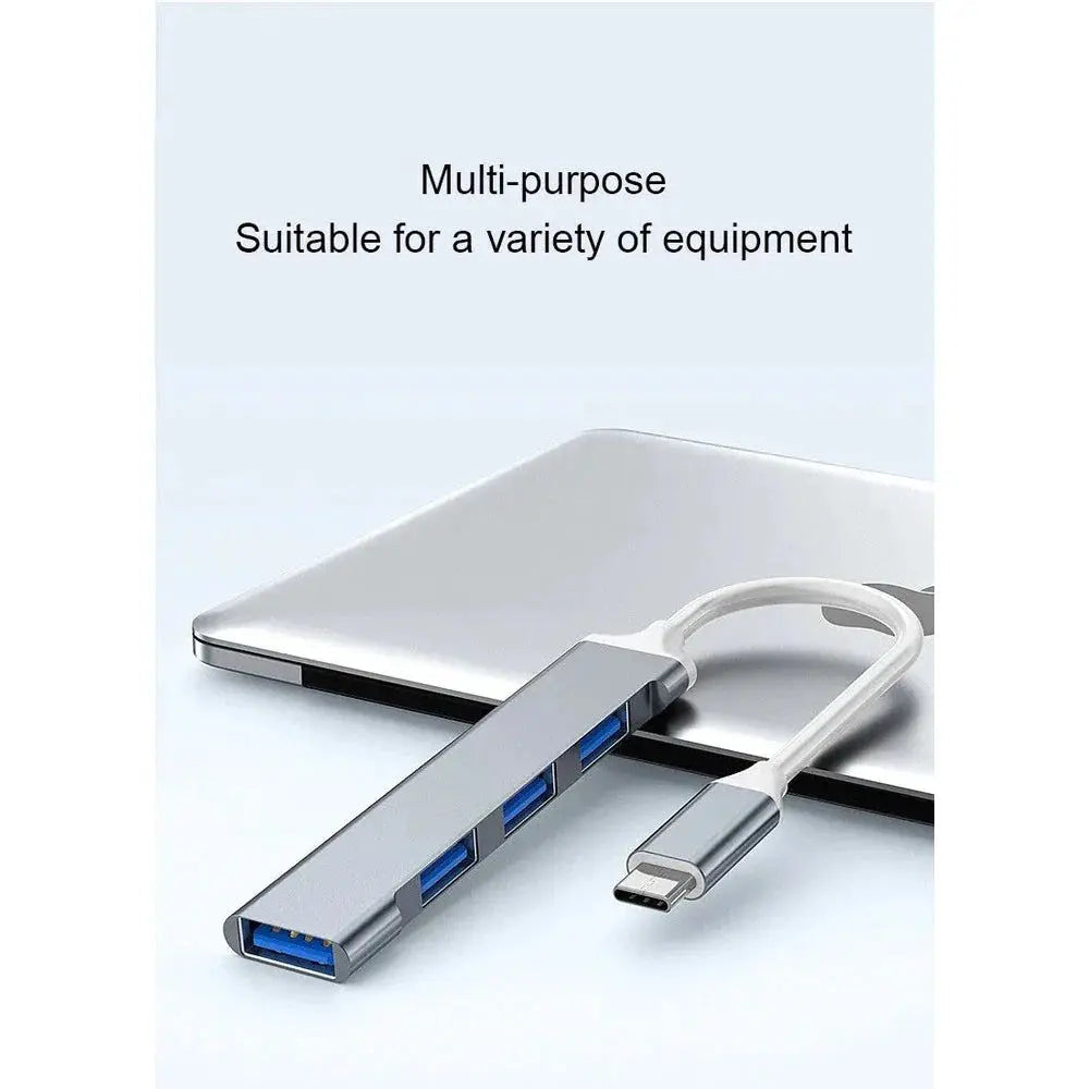 Concentrateur USB-C 3.0 4 en 1 en Aluminium