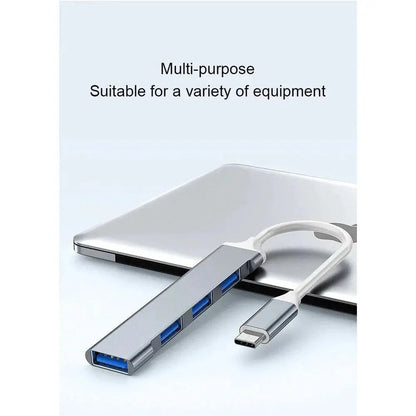 Concentrateur USB-C 3.0 4 en 1 en Aluminium