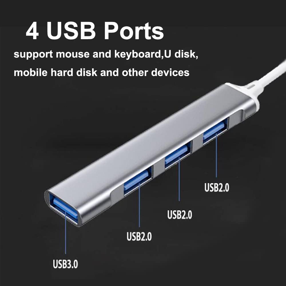 Concentrateur USB-A 3.0 4 en 1 en aluminium