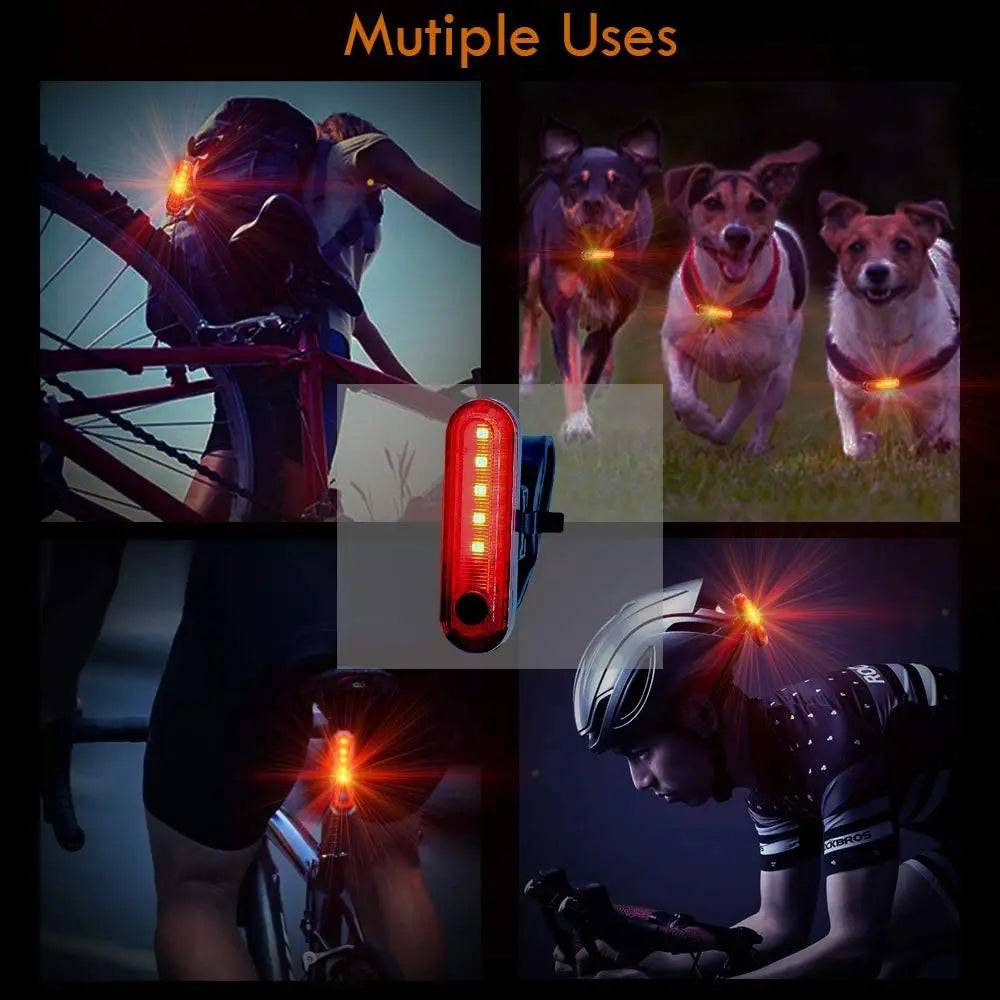 Ensemble lumière vélo LED en métal rechargeable et étanche