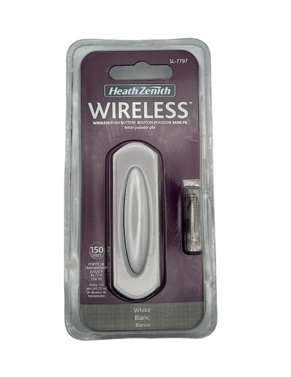 Sonnette Sans Fil à Piles - Blanc Brillant - Portée 100 ft - Compatible Heath Zenith
