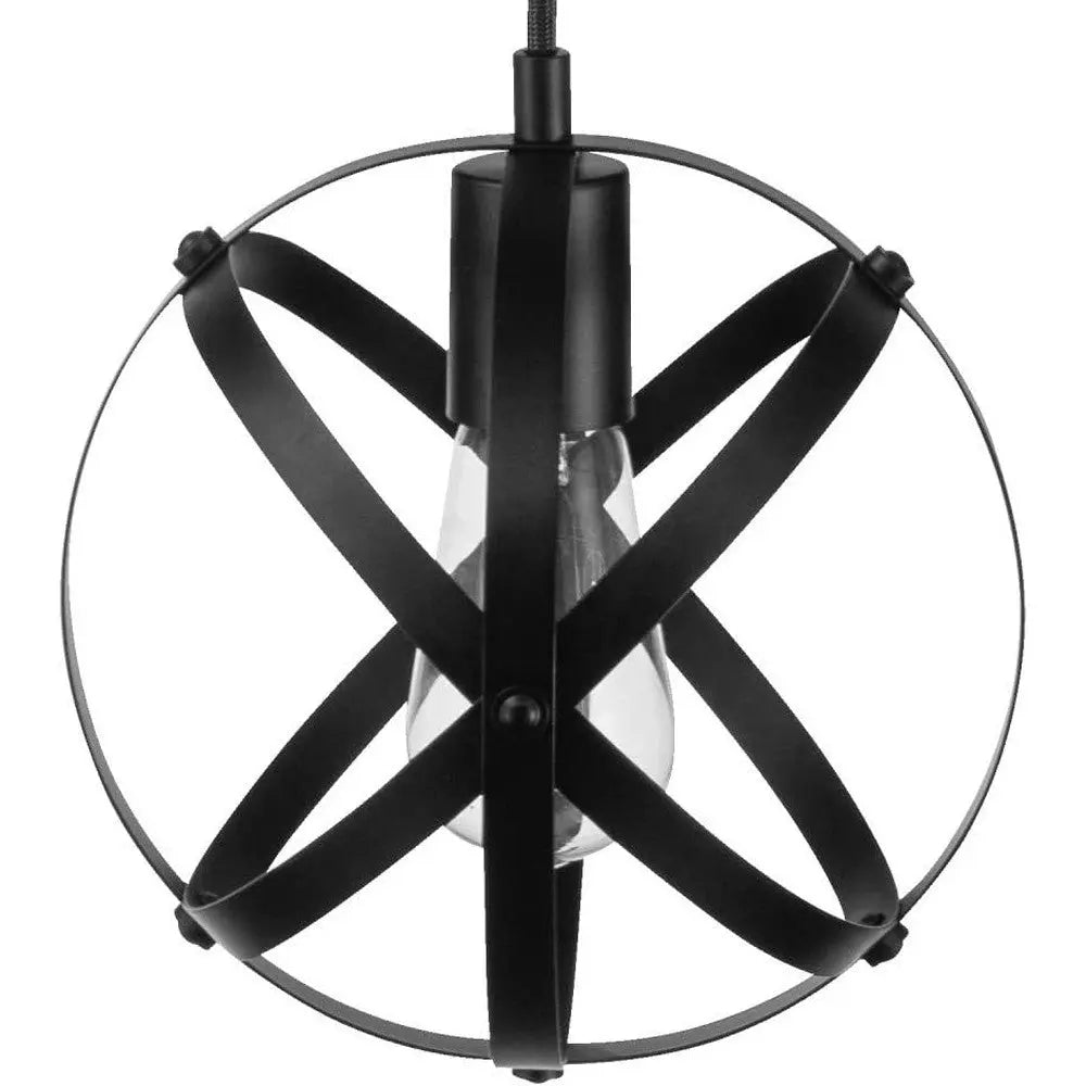 Luminaire à suspension industrielle vintage en bronze foncé avec cordon en tissu
