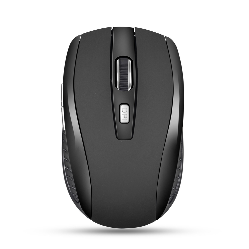 Souris sans fil 2,4 GHz avec récepteur 1600 DPI - Noir