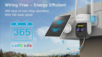 Caméra de surveillance à double objectif à énergie solaire - VStarcam CB67D