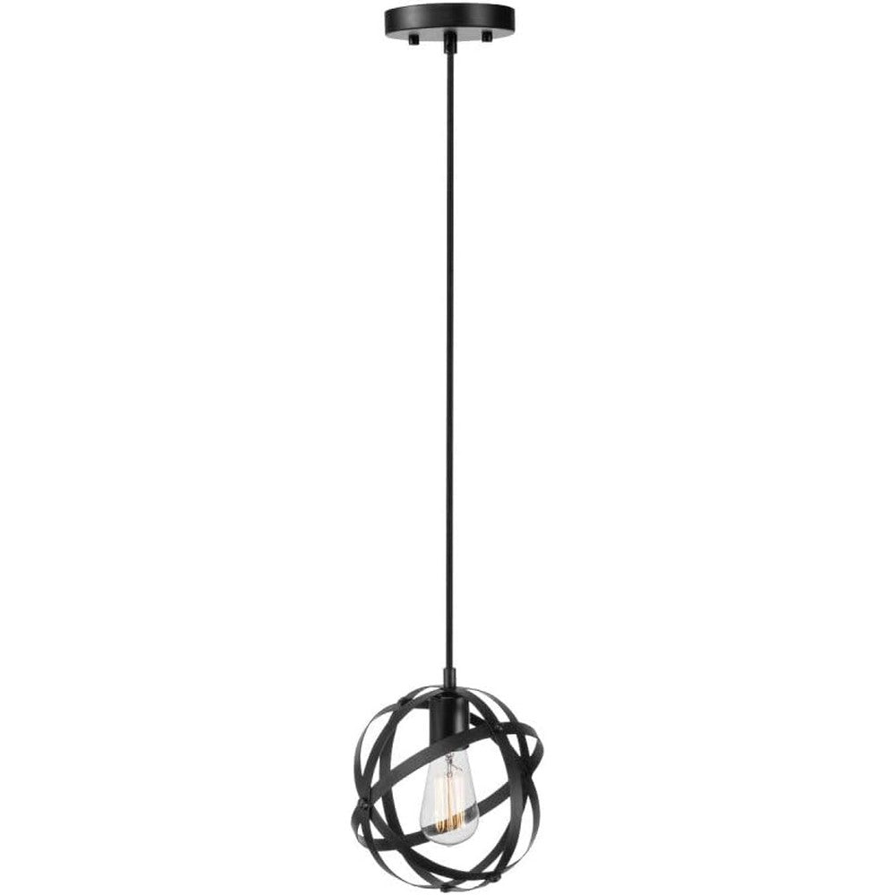 Suspension industrielle vintage en bronze foncé avec cordon en tissu noir